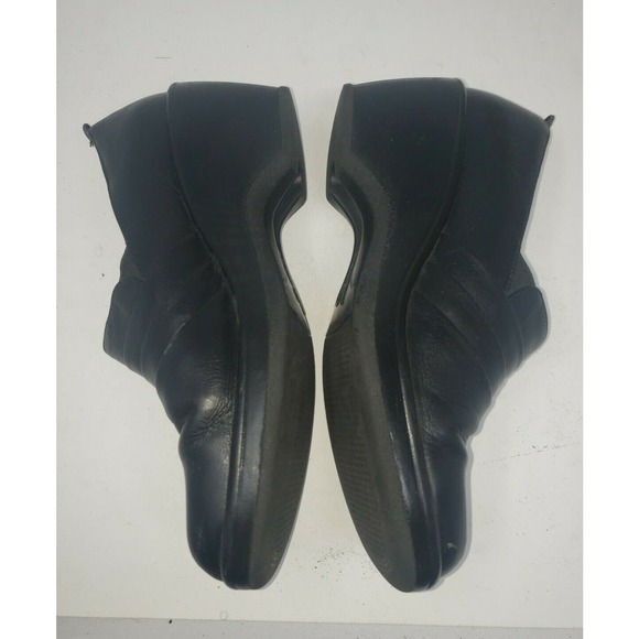Dansko Clogs Women Size 7.5 8 38 Black Aubrey Leather Pleated‎ Leather - Picture 5 of 8